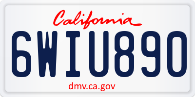 CA license plate 6WIU890
