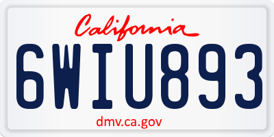CA license plate 6WIU893