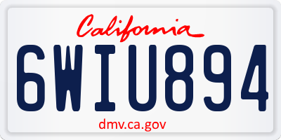 CA license plate 6WIU894