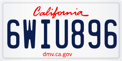 CA license plate 6WIU896