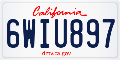 CA license plate 6WIU897