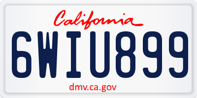 CA license plate 6WIU899