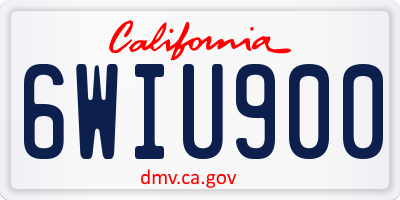 CA license plate 6WIU900