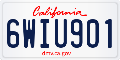CA license plate 6WIU901