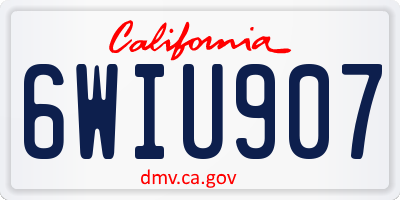 CA license plate 6WIU907