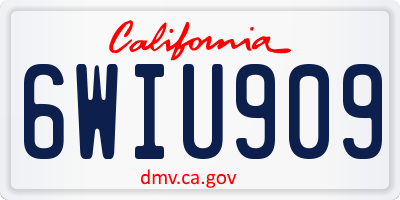 CA license plate 6WIU909