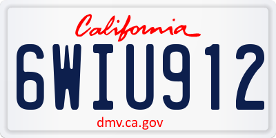 CA license plate 6WIU912