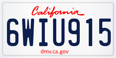 CA license plate 6WIU915
