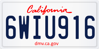 CA license plate 6WIU916