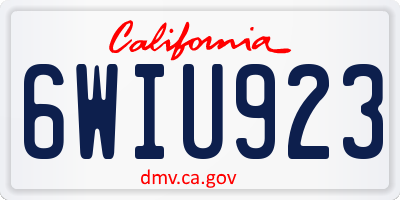 CA license plate 6WIU923