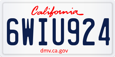 CA license plate 6WIU924
