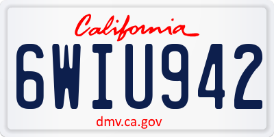 CA license plate 6WIU942