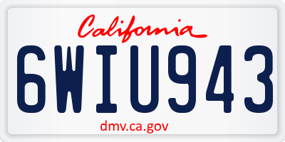 CA license plate 6WIU943