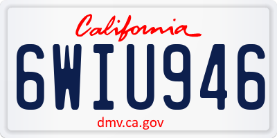 CA license plate 6WIU946