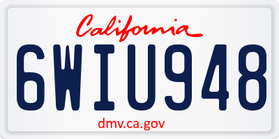 CA license plate 6WIU948