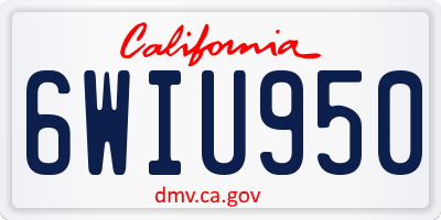 CA license plate 6WIU950