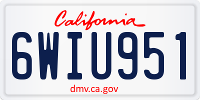 CA license plate 6WIU951
