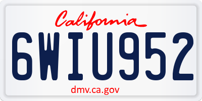 CA license plate 6WIU952