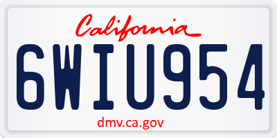 CA license plate 6WIU954