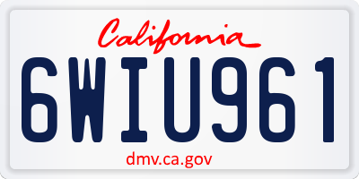 CA license plate 6WIU961