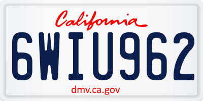 CA license plate 6WIU962