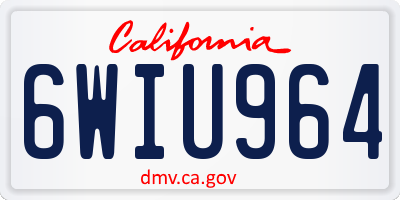 CA license plate 6WIU964