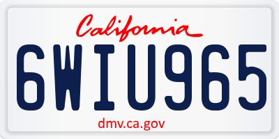 CA license plate 6WIU965