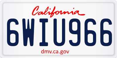 CA license plate 6WIU966