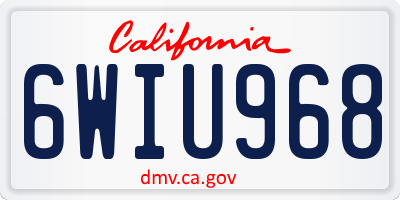 CA license plate 6WIU968