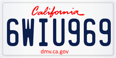 CA license plate 6WIU969