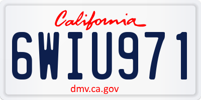 CA license plate 6WIU971