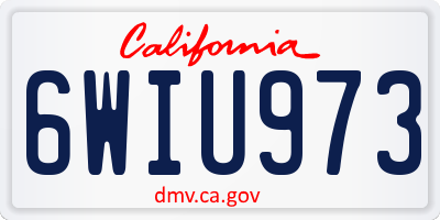 CA license plate 6WIU973