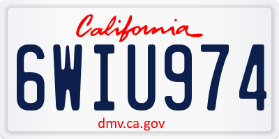 CA license plate 6WIU974
