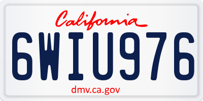 CA license plate 6WIU976