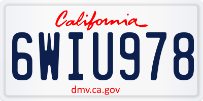 CA license plate 6WIU978