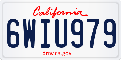 CA license plate 6WIU979