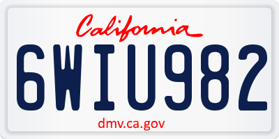 CA license plate 6WIU982