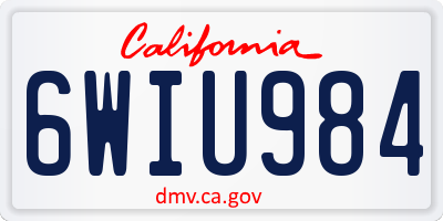 CA license plate 6WIU984