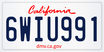 CA license plate 6WIU991
