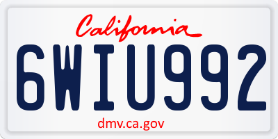 CA license plate 6WIU992