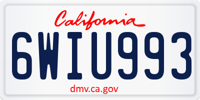 CA license plate 6WIU993