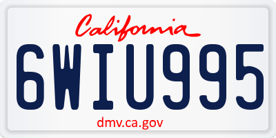 CA license plate 6WIU995