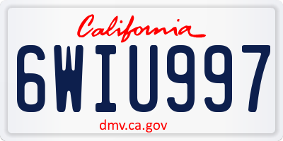 CA license plate 6WIU997