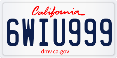 CA license plate 6WIU999