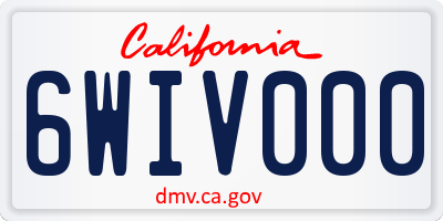 CA license plate 6WIV000