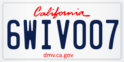 CA license plate 6WIV007