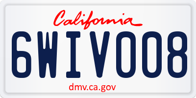 CA license plate 6WIV008
