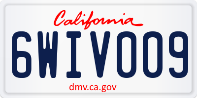 CA license plate 6WIV009