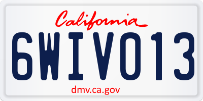 CA license plate 6WIV013