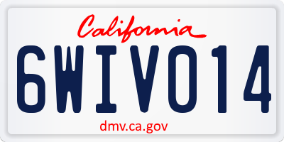 CA license plate 6WIV014